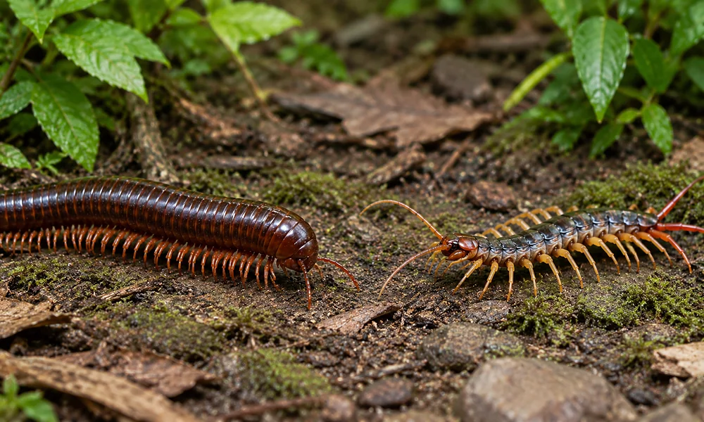 Millipedes mostly eat decaying plant matter, which makes them natural recyclers.