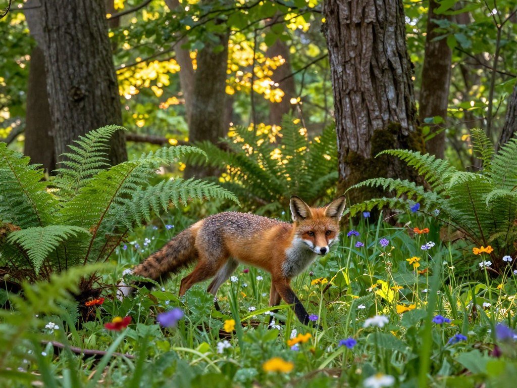 A forest animal moves between the canopy and understory A forest animal moves between the canopy and understory